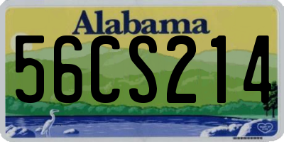 AL license plate 56CS214