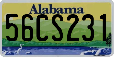AL license plate 56CS231
