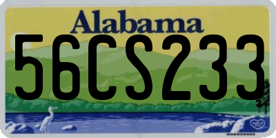 AL license plate 56CS233