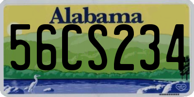 AL license plate 56CS234