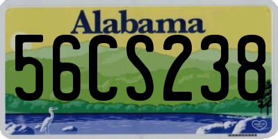 AL license plate 56CS238