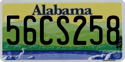 AL license plate 56CS258