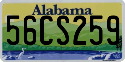AL license plate 56CS259