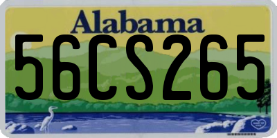 AL license plate 56CS265