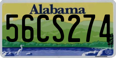 AL license plate 56CS274