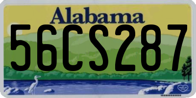 AL license plate 56CS287