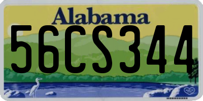 AL license plate 56CS344