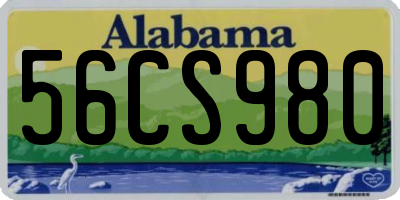 AL license plate 56CS980