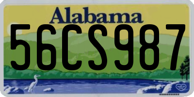 AL license plate 56CS987