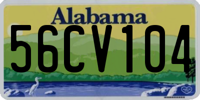 AL license plate 56CV104