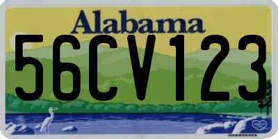 AL license plate 56CV123