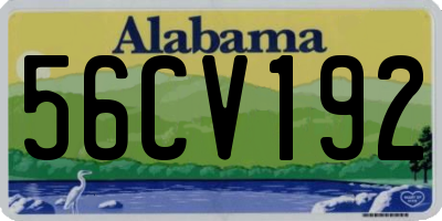 AL license plate 56CV192