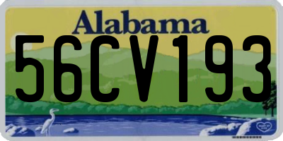 AL license plate 56CV193