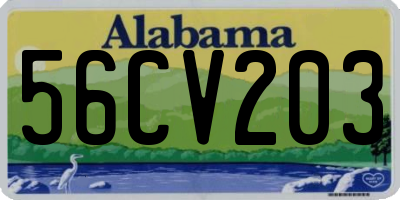 AL license plate 56CV203