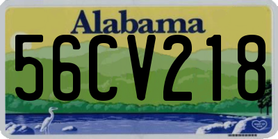 AL license plate 56CV218