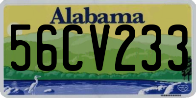AL license plate 56CV233