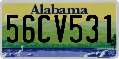 AL license plate 56CV531