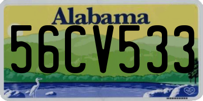 AL license plate 56CV533