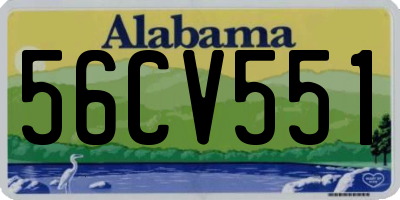 AL license plate 56CV551