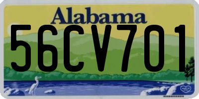 AL license plate 56CV701