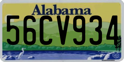 AL license plate 56CV934