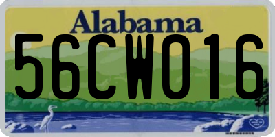 AL license plate 56CW016