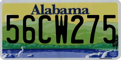 AL license plate 56CW275