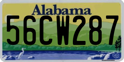 AL license plate 56CW287
