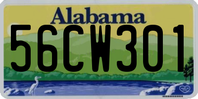 AL license plate 56CW301