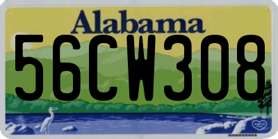AL license plate 56CW308