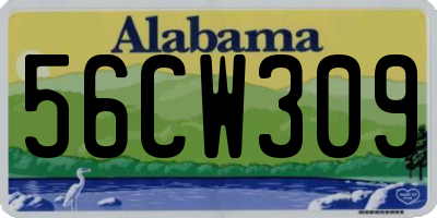 AL license plate 56CW309