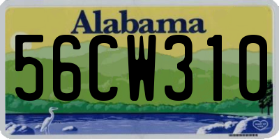 AL license plate 56CW310