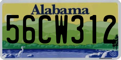 AL license plate 56CW312