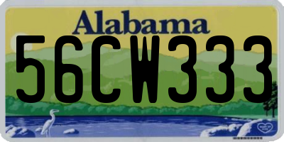 AL license plate 56CW333