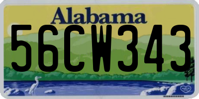 AL license plate 56CW343