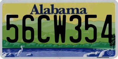 AL license plate 56CW354