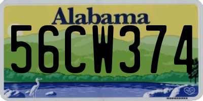 AL license plate 56CW374