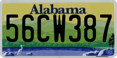 AL license plate 56CW387