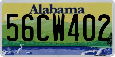 AL license plate 56CW402