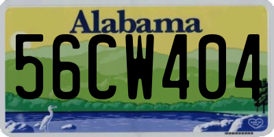 AL license plate 56CW404