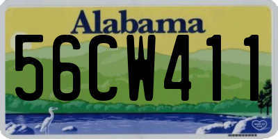 AL license plate 56CW411