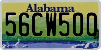 AL license plate 56CW500