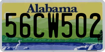 AL license plate 56CW502