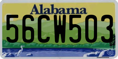 AL license plate 56CW503