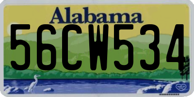 AL license plate 56CW534
