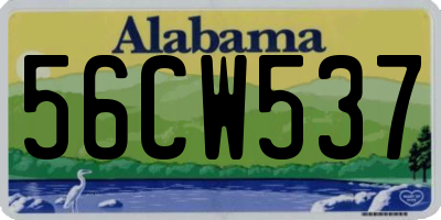AL license plate 56CW537
