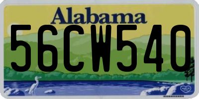 AL license plate 56CW540