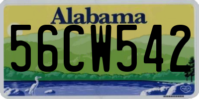 AL license plate 56CW542