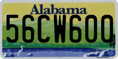 AL license plate 56CW600