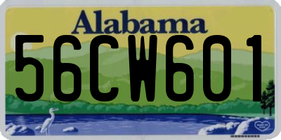 AL license plate 56CW601